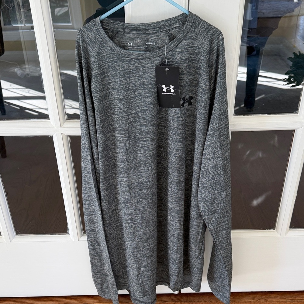 Under Armour Gray Heathered Long Sleeve Performance Tee🌿